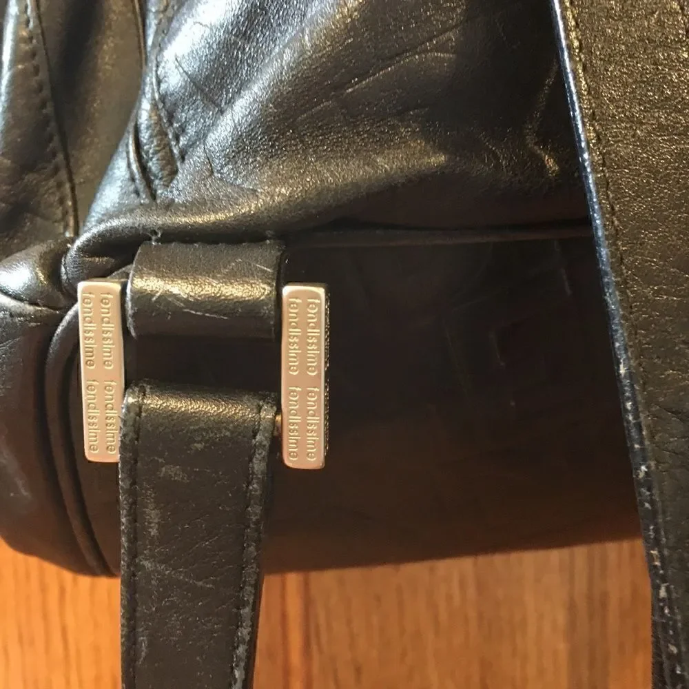 Fendissime Black leather backpack